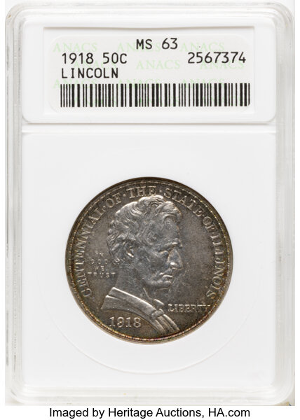 1918 50c Lincoln - Illinois MS thumbnail 5