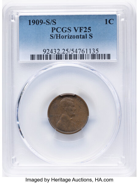 1909-S/S 1c Lincoln, S over Horizontal S, FS-1502 MS BN thumbnail 2