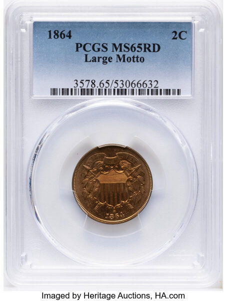 1864 2c Large Motto, RPD, FS-1303 MS RD thumbnail 4