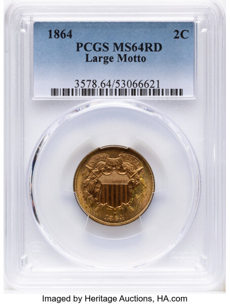 1864 2c Large Motto, RPD, FS-1303 MS RD thumbnail 3
