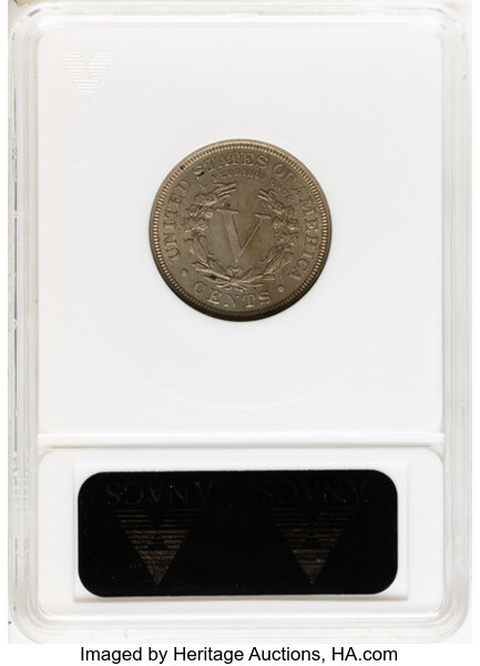 Liberty (V) Nickel 5c With Cents, 1883-1912 [Type] AU50 CAC thumbnail 12