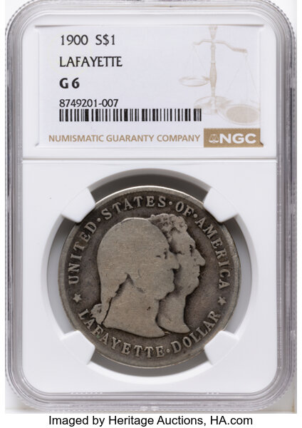 1900 $1  Lafayette, DuVall-2C MS thumbnail 2
