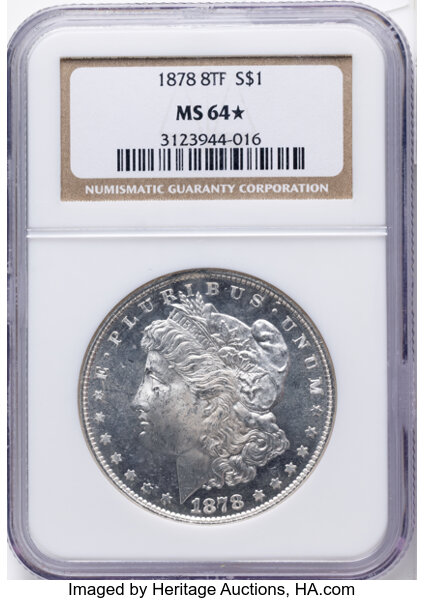 1878 8TF $1  Denticle Chip, VAM-4 MS thumbnail 2
