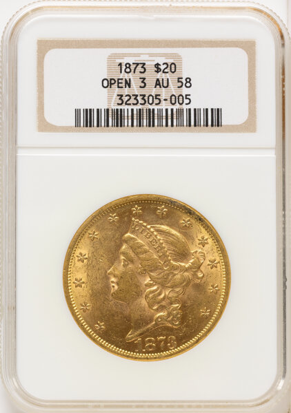 1873 $20  Open 3 MS thumbnail 3