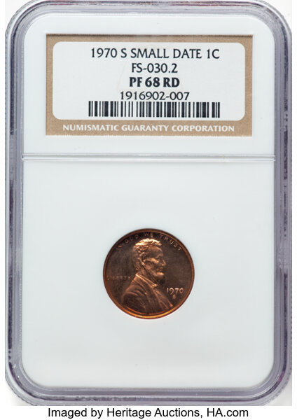 1970-S 1c Small Date, FS-1402 PR RD thumbnail 2