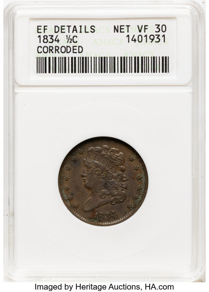 1834 1/2c C-1 MS BN thumbnail 3