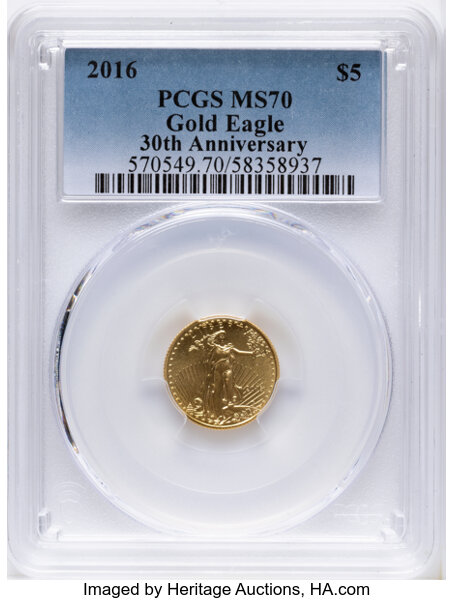 2016 $5  Gold Eagle, 30th Anniversary MS thumbnail 11