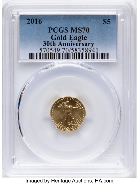 2016 $5  Gold Eagle, 30th Anniversary MS thumbnail 9
