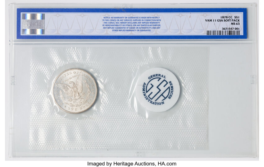 1878-CC $1  Lines in Wing, VAM-11 MS63 thumbnail 2