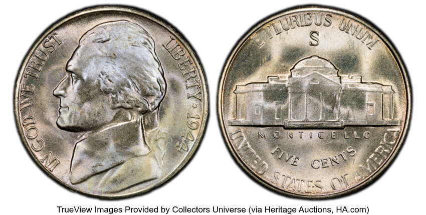 1944-S 5c Silver MS thumbnail 3