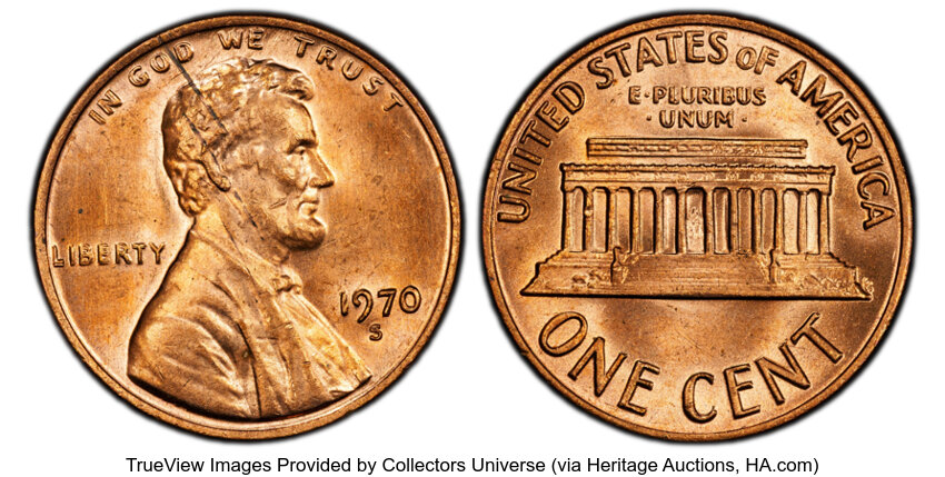 1970-S 1c Large Date, Doubled Die Obverse, FS-101 MS RD thumbnail 4