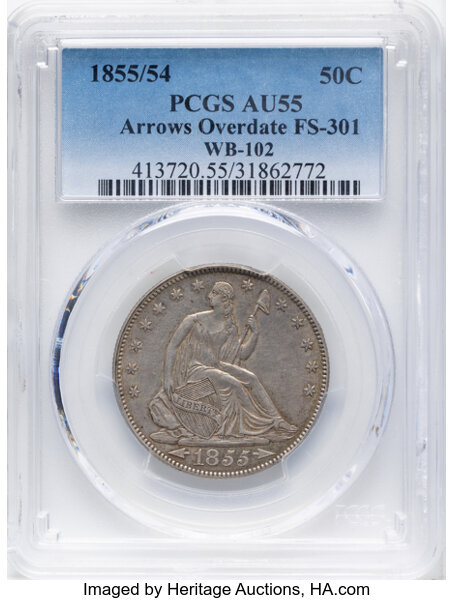 1855/54 50c Arrows, FS-301, WB-102 MS thumbnail 2