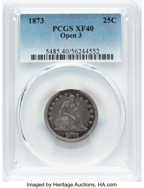 1873 25c No Arrows, Open 3 MS thumbnail 3
