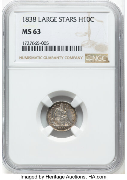 1838 H10c No Drapery, Large Stars MS thumbnail 4