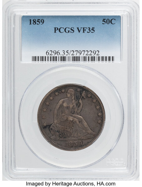 1859 50c Type 1 Reverse, WB-9 MS thumbnail 3