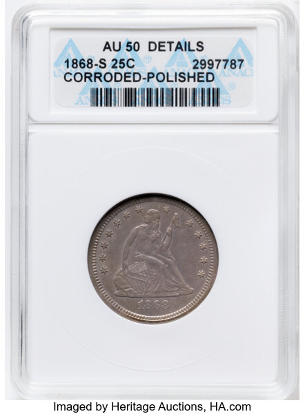 1868-S 25c MS thumbnail 2