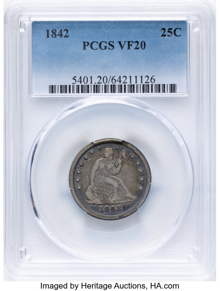 1842 25c Large Date MS thumbnail 3
