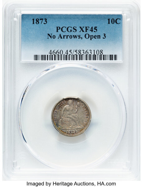 1873 10c No Arrows, Open 3 MS thumbnail 3