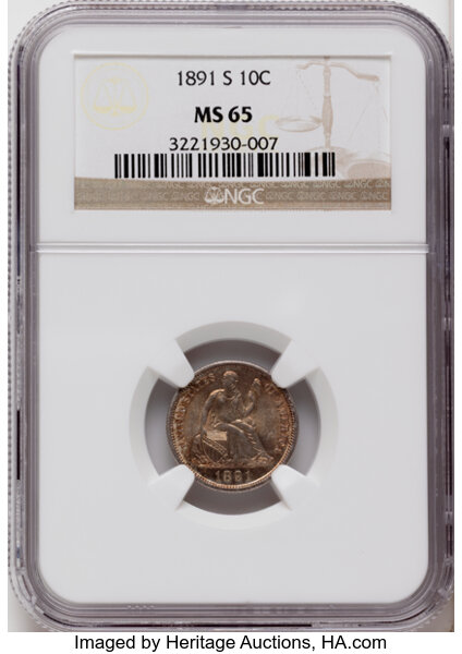 1891-S 10c MS thumbnail 2
