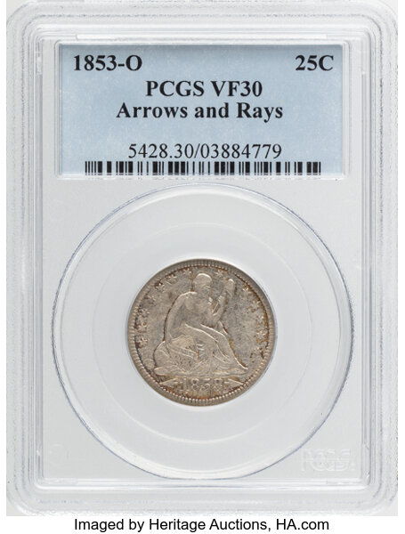 1853-O 25c Arrows & Rays MS thumbnail 5
