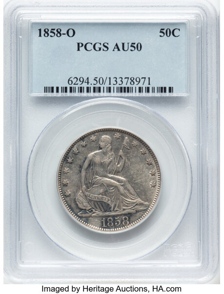 1858-O 50c MS thumbnail 2