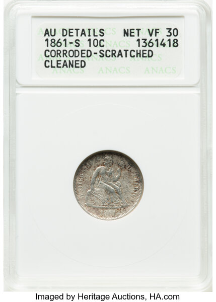 1861-S 10c MS thumbnail 4