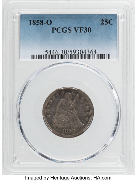 1858-O 25c MS thumbnail 3