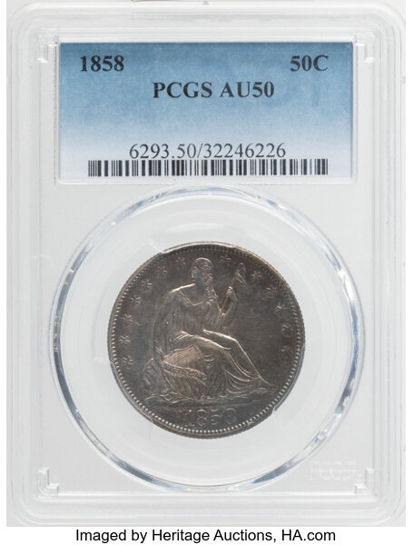 1858 50c Repunched Date, FS-301, WB-17 MS thumbnail 6
