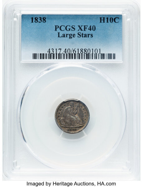1838 H10c No Drapery, Large Stars MS thumbnail 5