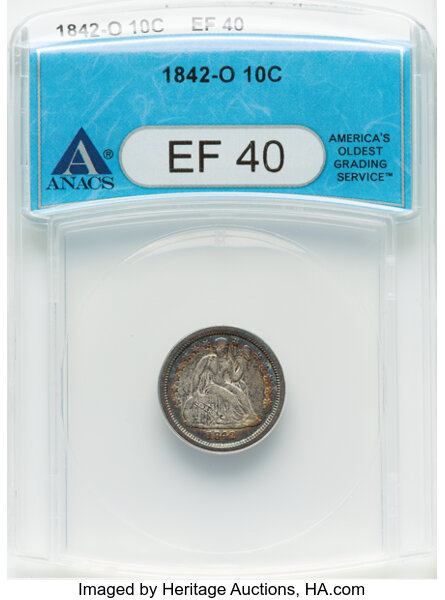 1842-O 10c Shattered Reverse of 1841, F-103 MS thumbnail 2