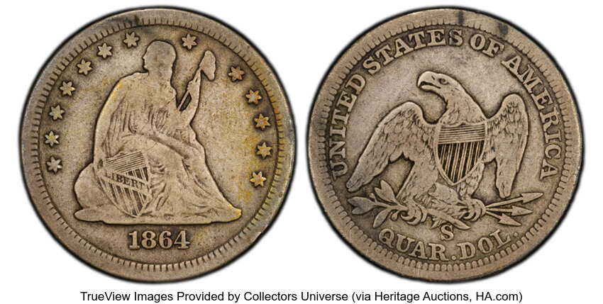 1864-S 25c MS thumbnail 2