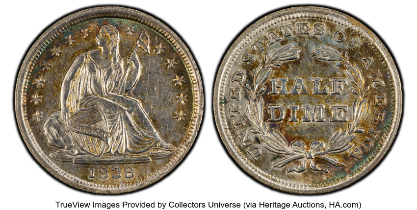 1838 H10c No Drapery, Small Stars MS thumbnail 6