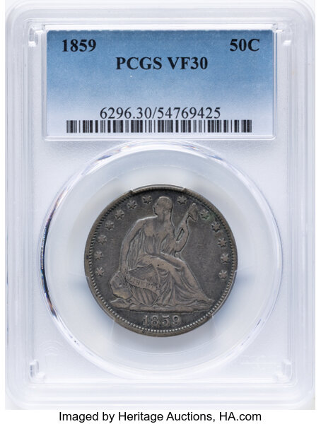 1859 50c Type 1 Reverse, WB-9 MS thumbnail 4