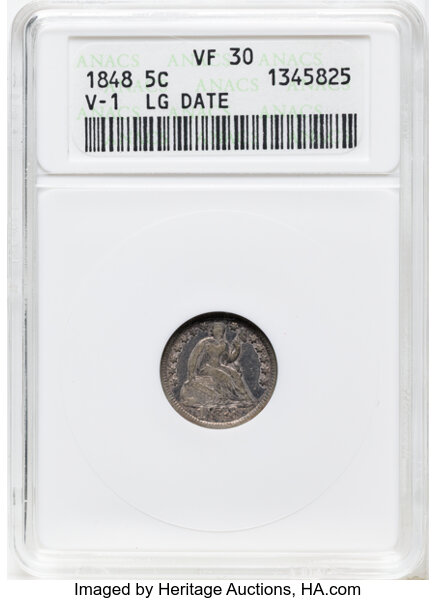 1848 H10c Large Date, FS-301 MS thumbnail 2