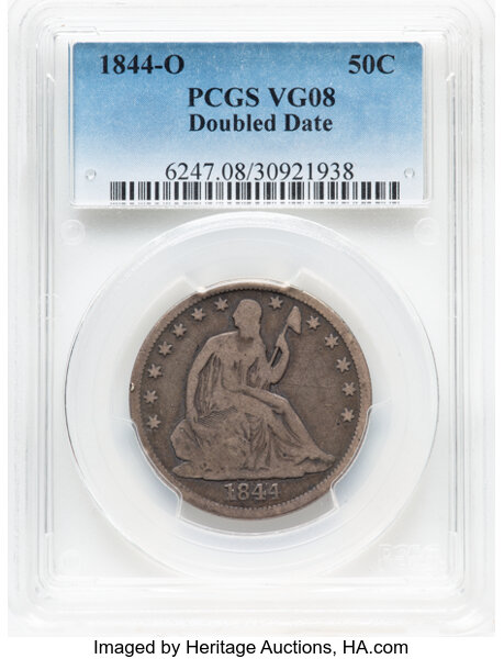 1844-O 50c Doubled Date, FS-301, WB-22 MS thumbnail 3