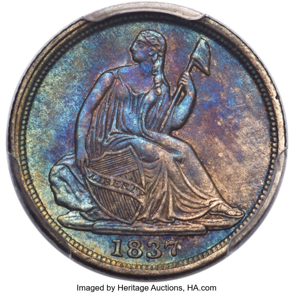 1837 H10c No Stars, Small Date MS thumbnail 3