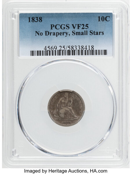 1838 10c No Drapery, Small Stars, DDR, FS-801, F-101A MS thumbnail 2