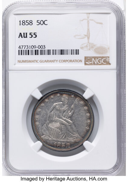 1858 50c Repunched Date, FS-301, WB-17 MS thumbnail 7