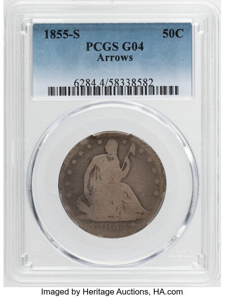 1855-S 50c Arrows MS thumbnail 5