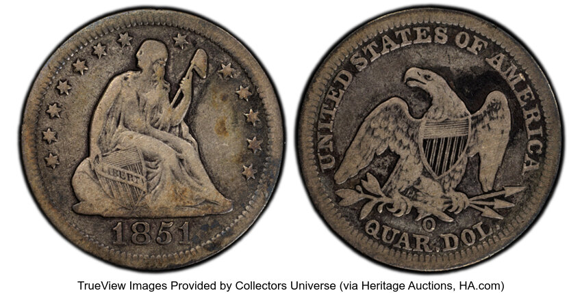 1851-O 25c MS thumbnail 3