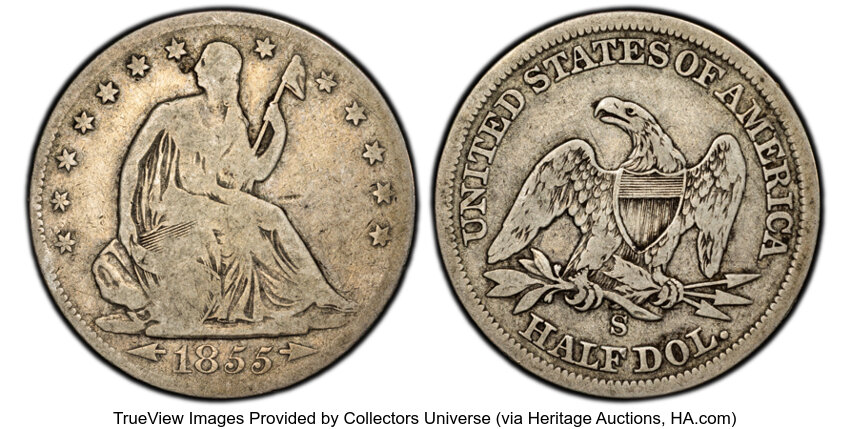1855-S 50c Arrows MS thumbnail 4