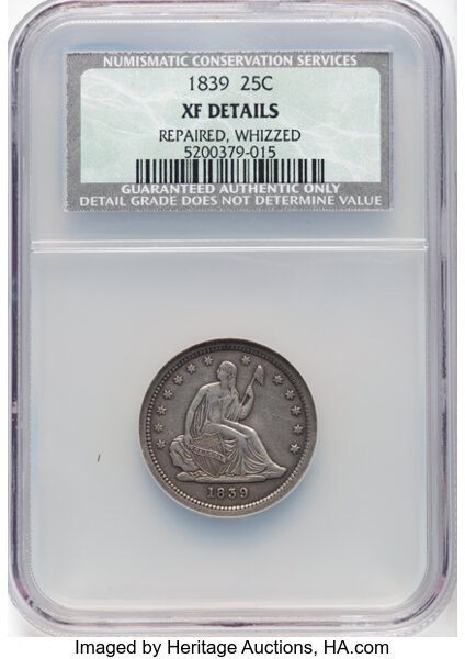 1839 25c No Drapery MS thumbnail 3