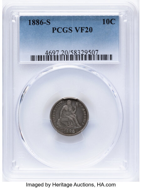 1886-S 10c MS thumbnail 2
