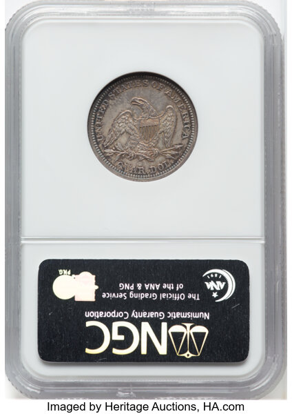 1843 25c MS62 thumbnail 2