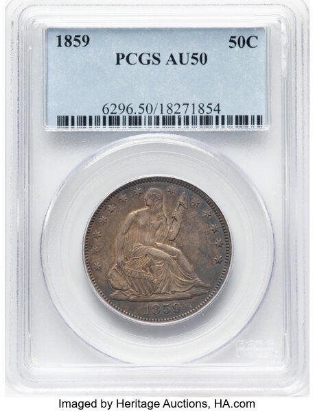 1859 50c Type 1 Reverse, WB-9 MS thumbnail 2