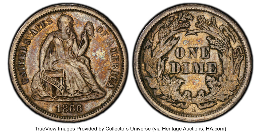1866-S 10c FS-102 MS thumbnail 2