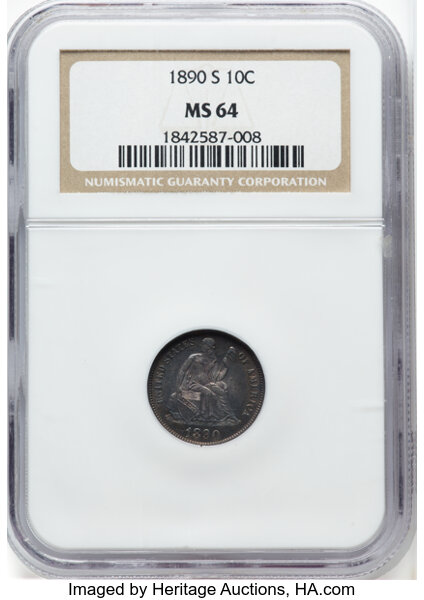 1890-S 10c MS thumbnail 2