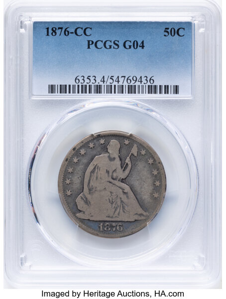 1876-CC 50c Misplaced Date, FS-301, WB-23 MS thumbnail 2