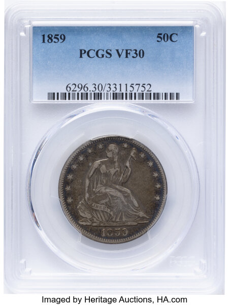 1859 50c Type 1 Reverse, WB-9 MS thumbnail 5