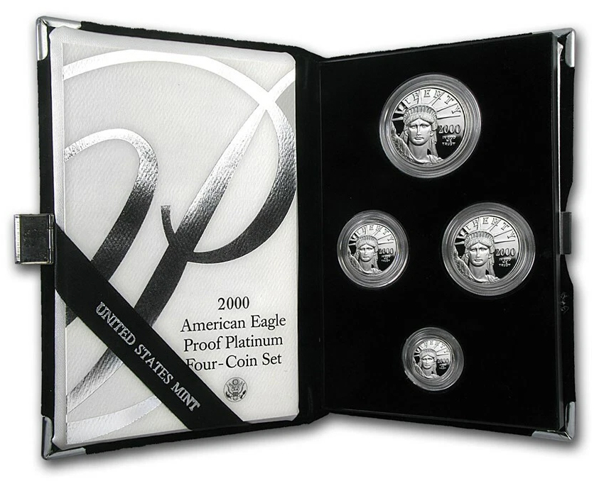 2000-W Set Platinum Eagle, 4 Coins PR DCAM